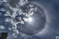 Parhelion in the cloudy sky, spring season Royalty Free Stock Photo