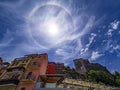 Parhelion effect in the sky Royalty Free Stock Photo
