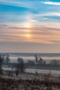 A parhelion in the sky (plural parhelia) - atmospheric optical phenomenon Royalty Free Stock Photo