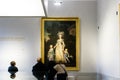 PARI, FRANCE - Jun 02, 2017: People looking at Marie Antoinette painting in Versailles Palace, Paris, France Royalty Free Stock Photo