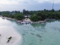 pari island in the morning with beautiful view of mangrove trees and beach