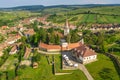 The pariah house and the old Saxon fortified Church in Crit, Transylvania, Romania Royalty Free Stock Photo