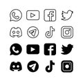 Pariaman, Indonesia - July 13, 2022 : Icons of Facebook, Instagram, Youtube and more. Social media app icons with glyph and outlin