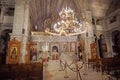 Parikia, Greece, September 16 2018, Interior view of the church of Panagia Ekatontapyliani which is a historic Byzantine church in Royalty Free Stock Photo