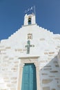 View of the Agios Konstantions in the center of Chora. Parikia Paros Island, Greece