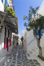 Parikia street in greek island of Paros Royalty Free Stock Photo