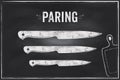Paring knife. Vector sketch chalk illustration design Royalty Free Stock Photo