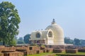 Parinirvana Stupa and temple, Kushinagar, India Royalty Free Stock Photo