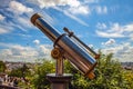 Paris aerial telescope view from Monmartre hill