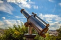 Paris aerial telescope view from Monmartre hill