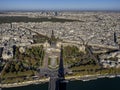 Paris aerial view from Eiffel tower including the Palais de Chaillot