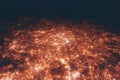 Paris aerial view at night. Top view on modern city with street lights Royalty Free Stock Photo