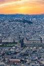 Paris, aerial view, Tuileries garden and the Louvre