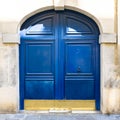 Paris, a blue wooden door Royalty Free Stock Photo