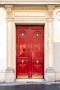 Paris, a red ancient wooden door Royalty Free Stock Photo