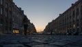 PARIS - 6 APRIL,2017: Eiffel Tower in the Dusk. The Eiffel tower is the most visited monument of France located oh the