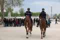 PARIS - APRIL 27: French police control the street Tuileries gar