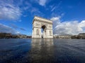 Paris, arc de triomphe, cloudy day Royalty Free Stock Photo