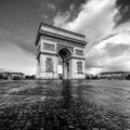 Paris, arc de triomphe, cloudy day Royalty Free Stock Photo