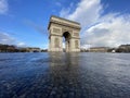 Paris, arc de triomphe, cloudy day Royalty Free Stock Photo