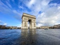 Paris, arc de triomphe, cloudy day Royalty Free Stock Photo