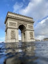 Paris, arc de triomphe during a cloudy day Royalty Free Stock Photo