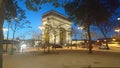 Paris the Arc de Triomphe in night 2019 Royalty Free Stock Photo