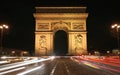 Paris Arc de Triomphe at Night Royalty Free Stock Photo