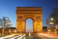 Paris, Arc de Triumph in the evening Royalty Free Stock Photo