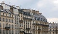 Paris architecture balconies windows and details in French city architectural art in Europe Royalty Free Stock Photo