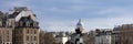 Paris architecture balconies windows and details in French city architectural art in Europe Royalty Free Stock Photo