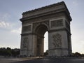 Paris,august 14,2013-Arc de Triomphe in the dusk of light