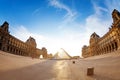 Louvre Palace inner yard square and Pyramide