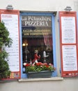 Paris,august 19,2013-Pizzeria window
