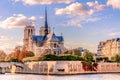 Paris in Autumn, view with the Notre-Dame Royalty Free Stock Photo