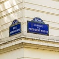 Paris, Avenue du President Wilson - old street sign