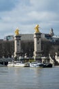 Paris, The banks of the Seine are flooded, the Seine is 6 meters above the level. Boats and barges can no longer circulate. Royalty Free Stock Photo