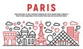 Paris banner, outline style