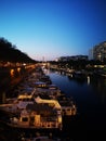 Paris bastille at night colors street Royalty Free Stock Photo