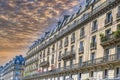 Paris, beautiful facades rue de Sevres Royalty Free Stock Photo