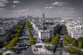 Paris Black, white and green cityscape Royalty Free Stock Photo