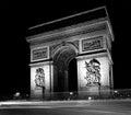 Paris: black and white photo of Arc de triomphe at Royalty Free Stock Photo