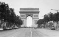 Paris, black and white photo, august 1994. Triumphal Arch Royalty Free Stock Photo