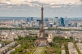 Paris blue sky aerial view landscape panorama Royalty Free Stock Photo