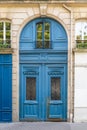 Paris, blue wooden door Royalty Free Stock Photo