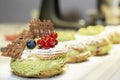Paris Brest, a classic French dessert consist of large baked ring of choux pastry
