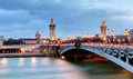 Paris bridge Alexandre 3, III and Seine river Royalty Free Stock Photo