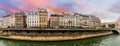 Panoramic of Quai Saint Michel on the Seine in Paris, France Royalty Free Stock Photo