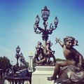 Paris cherub bridge Royalty Free Stock Photo