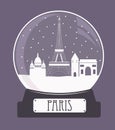 Paris christmas glass ball